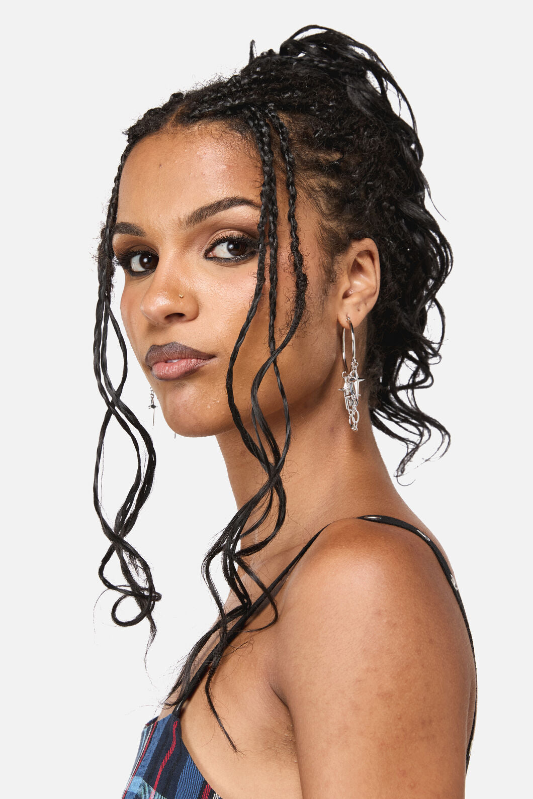 Black Friday - Charming Star Hoops - silver