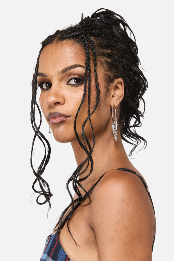 Black Friday - Charming Star Hoops - silver