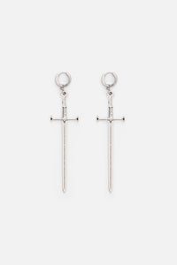 Black Friday - Exaggerated Sword Earrings - silver