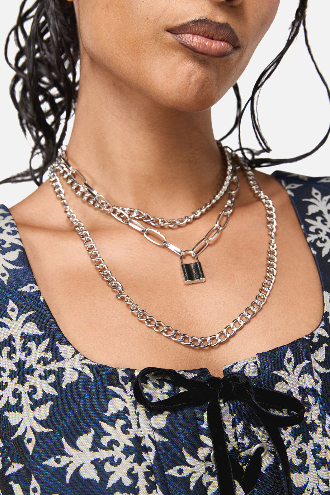 Black Friday - Layered Punk Necklace - silver