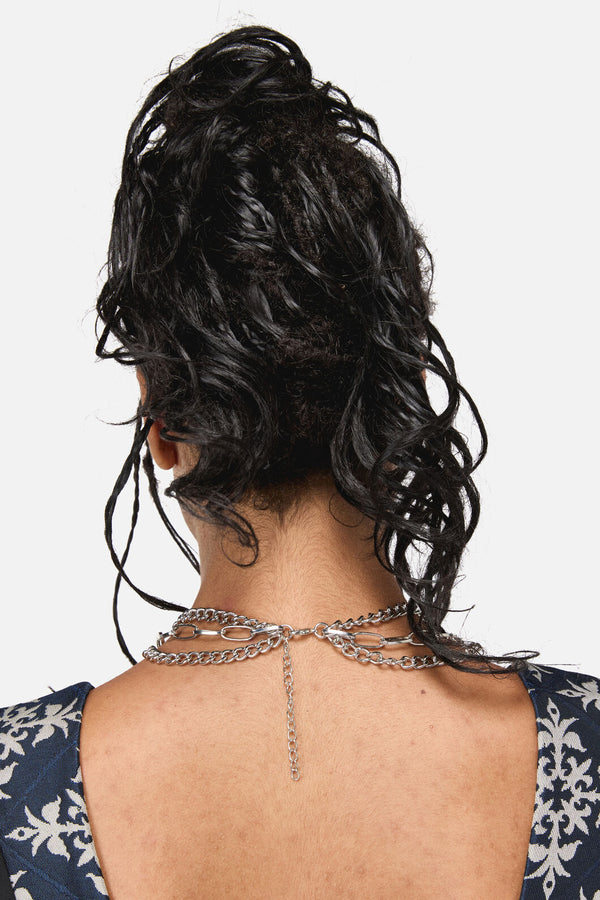 Black Friday - Layered Punk Necklace - silver
