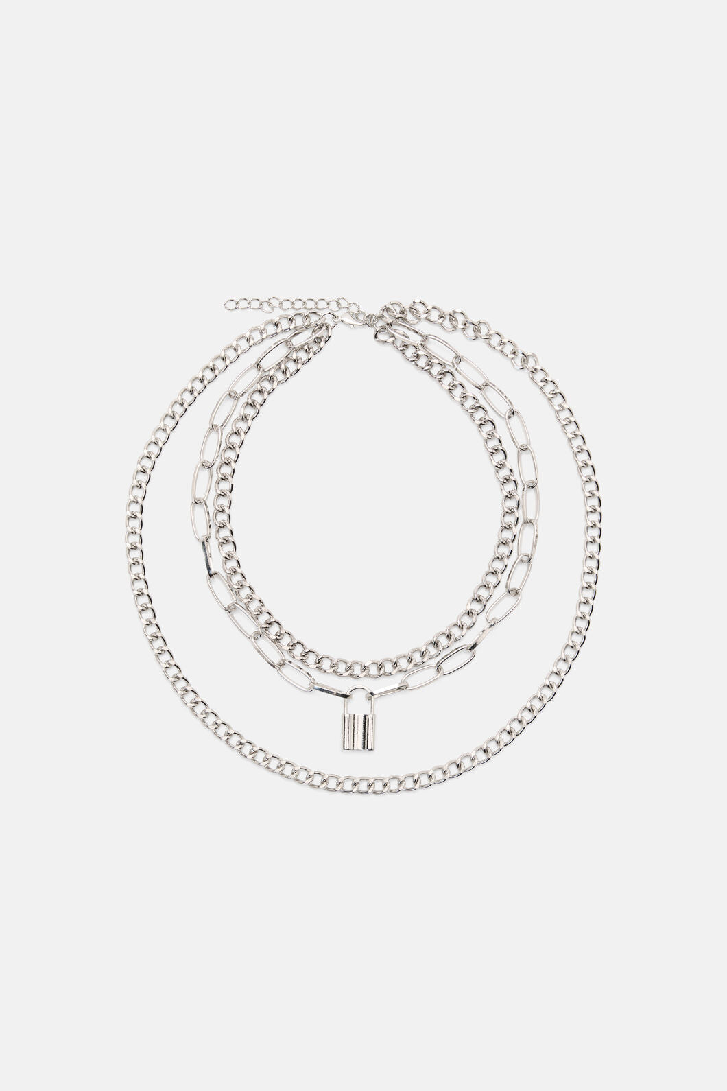 Black Friday - Layered Punk Necklace - silver