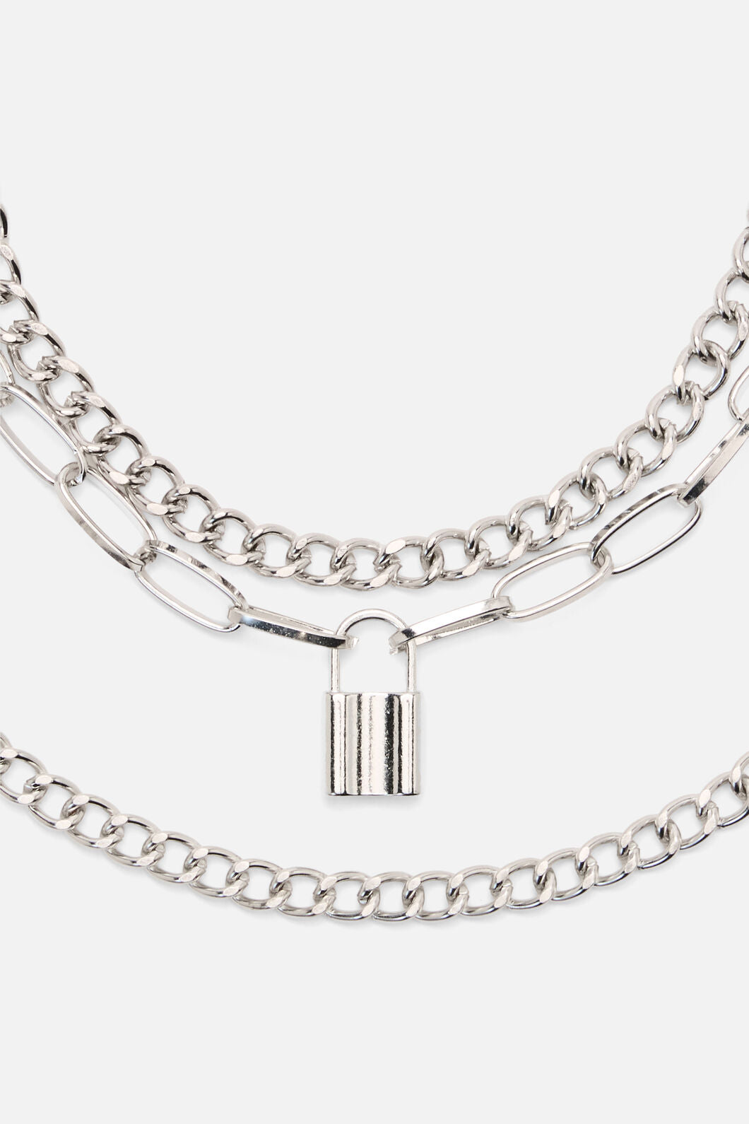 Black Friday - Layered Punk Necklace - silver