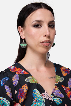 Black Friday - Night Moth Earrings - black