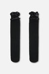 Black Friday - Double Ruffle Long Socks - black
