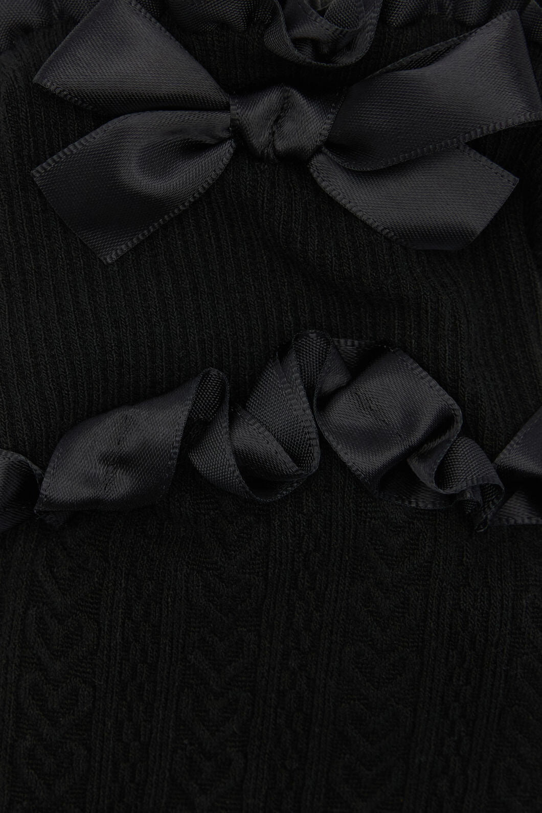 Black Friday - Double Ruffle Long Socks - black
