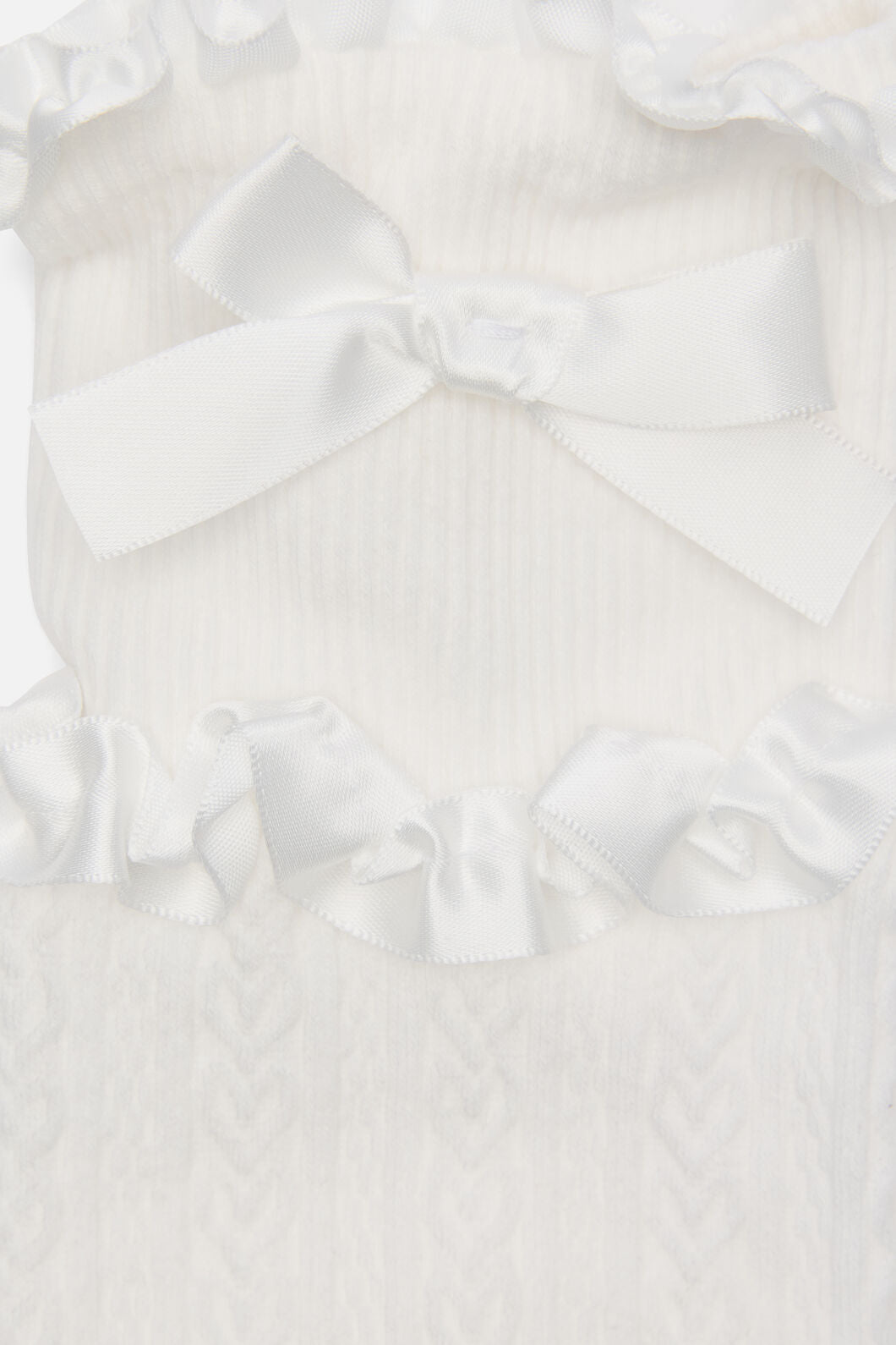 Black Friday - Double Ruffle Long Socks - white