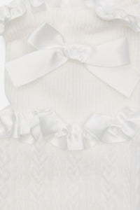 Black Friday - Double Ruffle Long Socks - white
