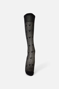 Black Friday - Hearts Long Mesh Socks - black