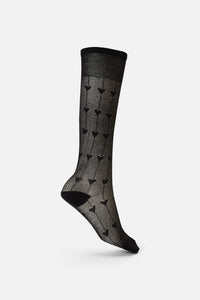 Black Friday - Hearts Long Mesh Socks - black