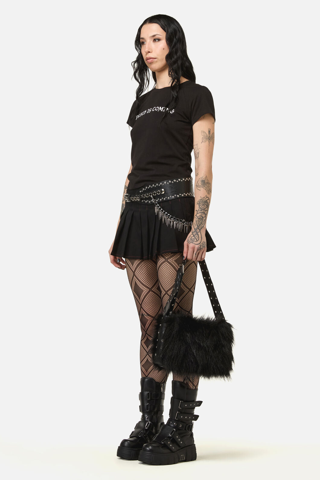 Black Friday - Fluffy Eyelet Bag - black