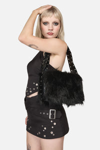 Black Friday - Fluffy Eyelet Bag - black