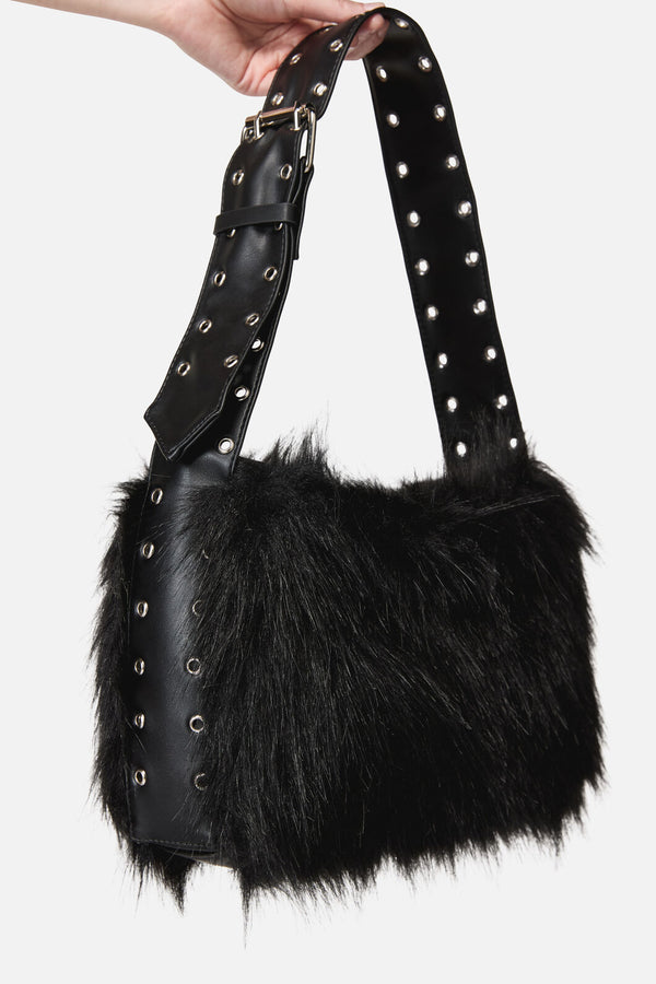 Black Friday - Fluffy Eyelet Bag - black