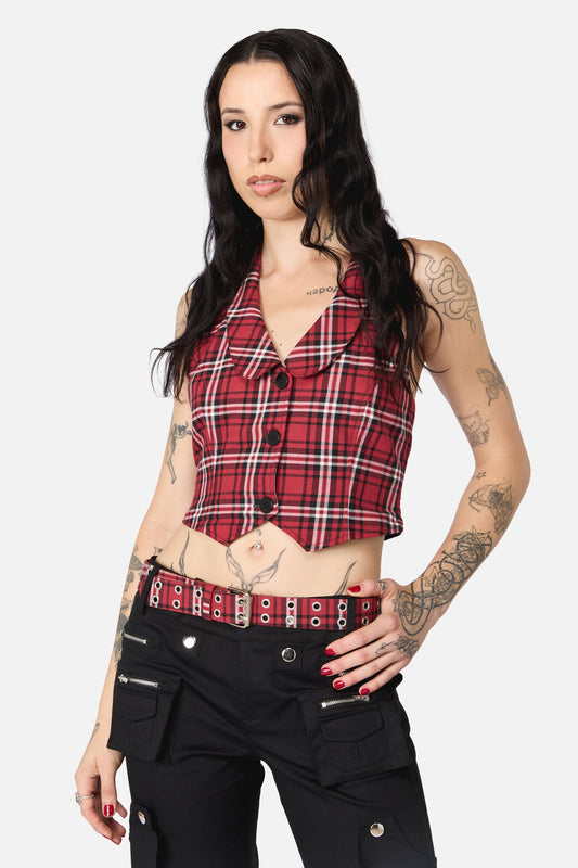 Black Friday - Louve Tartan Belt - red