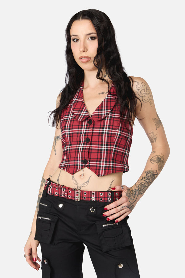 Black Friday - Louve Tartan Belt - red