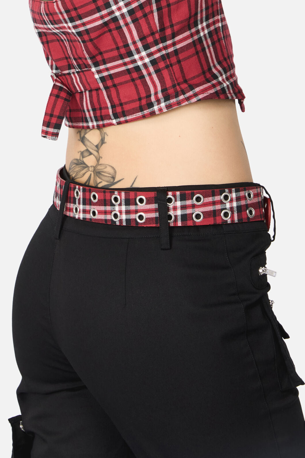 Black Friday - Louve Tartan Belt - red