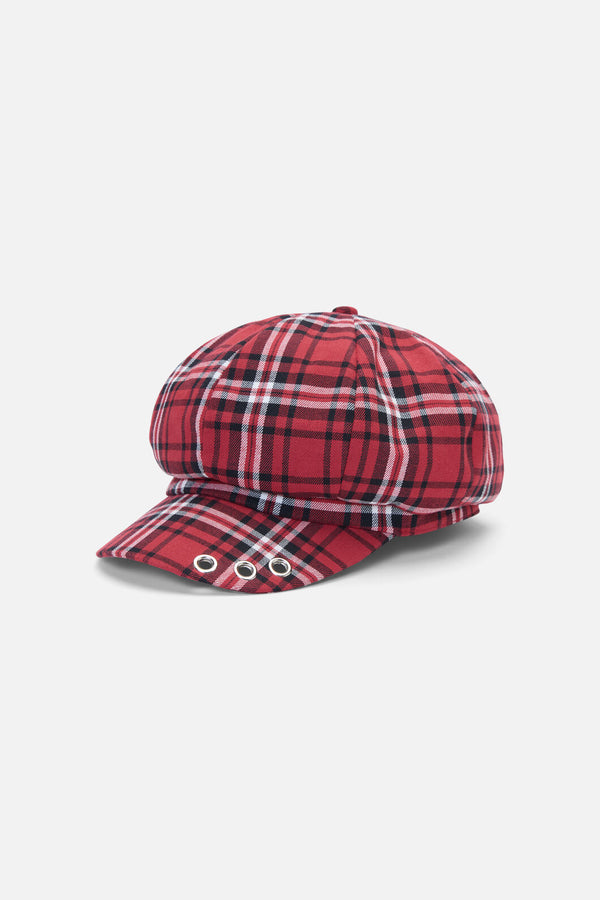 Black Friday - Louve Tartan Slouch Cap - red