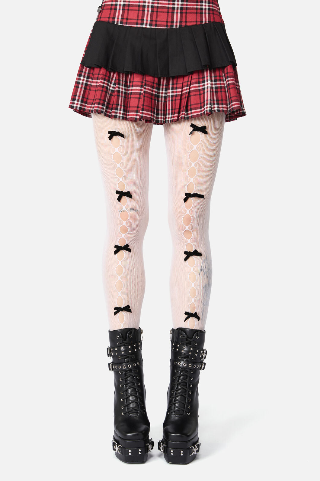 Black Friday - White Sweet Bow Tights - white