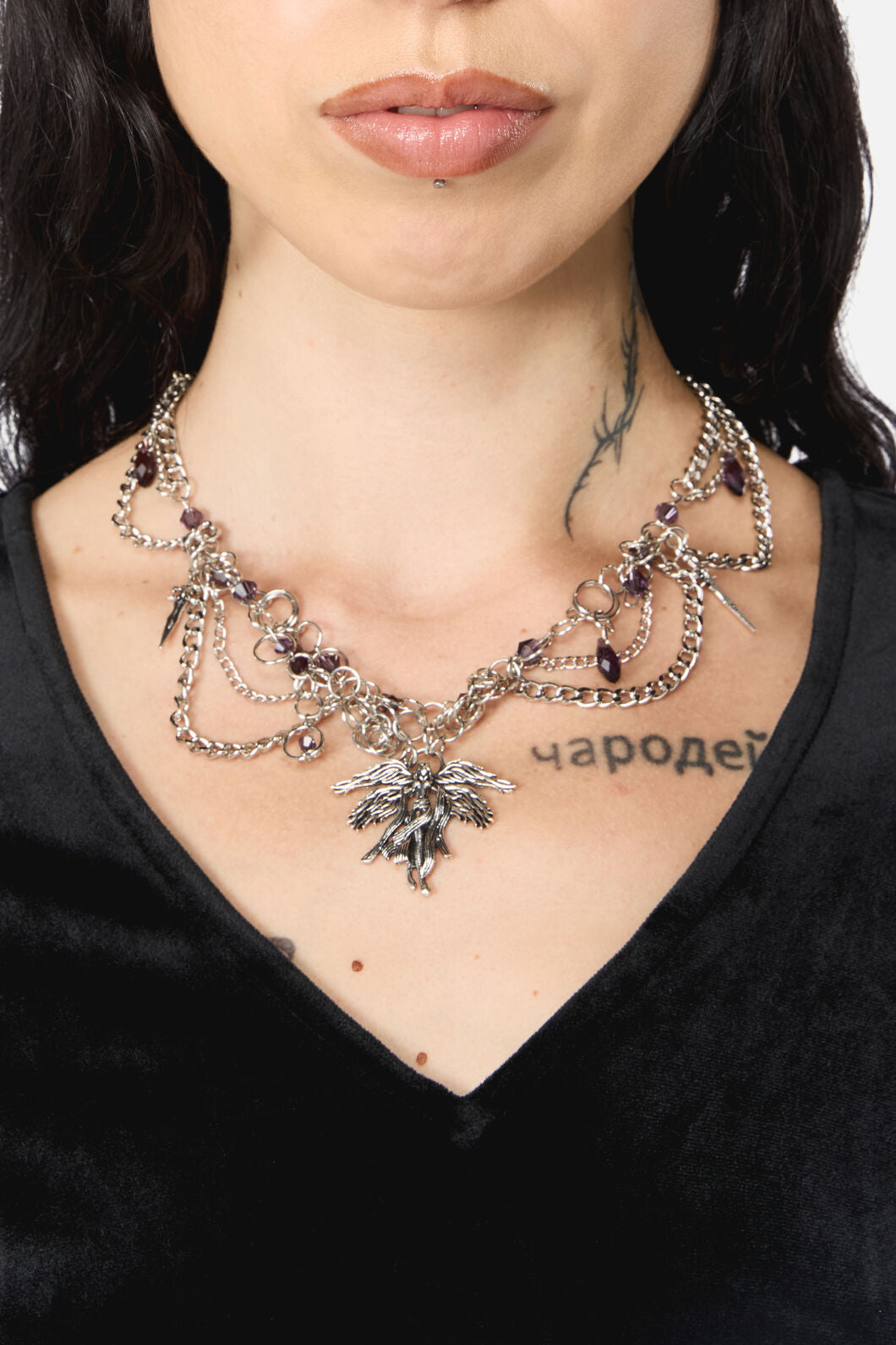 Black Friday - Goth Necklace - silver