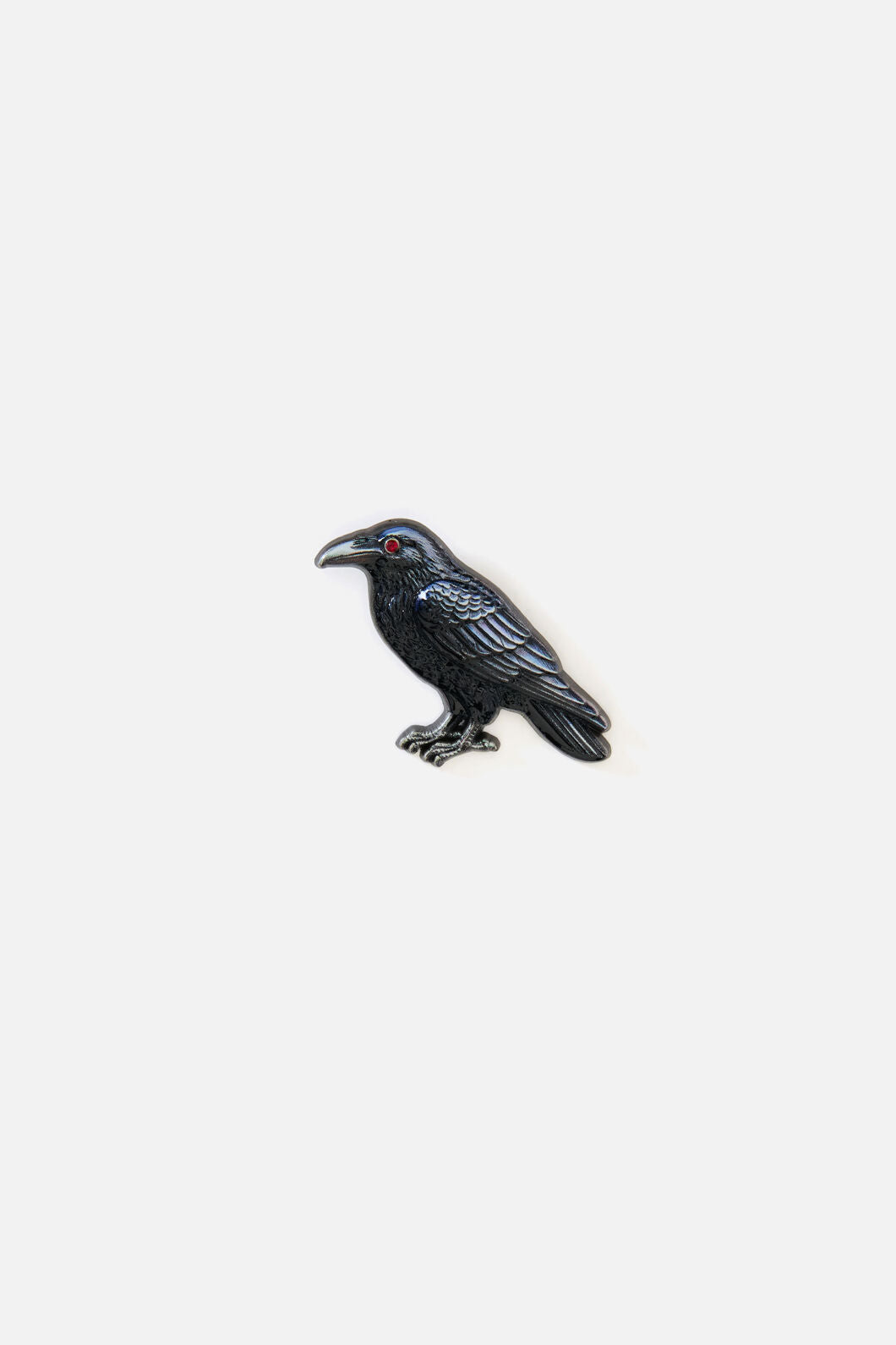 Black Friday - Red Eye Raven Pin - gunmetal