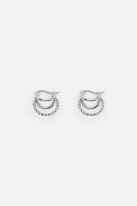 Black Friday - Simple Huggie Chain Earrings - silver
