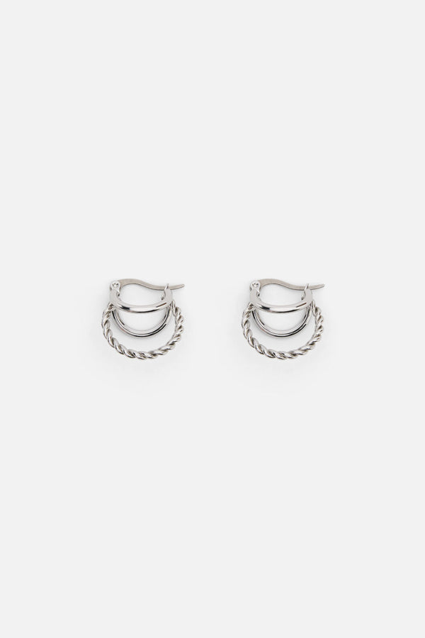 Black Friday - Simple Huggie Chain Earrings - silver