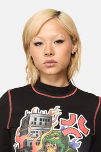 Black Friday - Small Spike Huggie Earrings - black