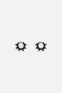 Black Friday - Small Spike Huggie Earrings - black