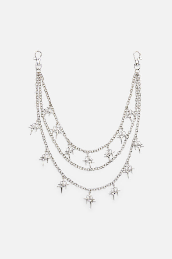 Black Friday - Stars Charm Pant Chain - silver