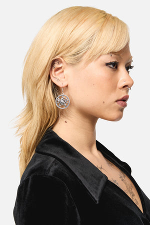 Black Friday - Witches Raven Earrings - silver