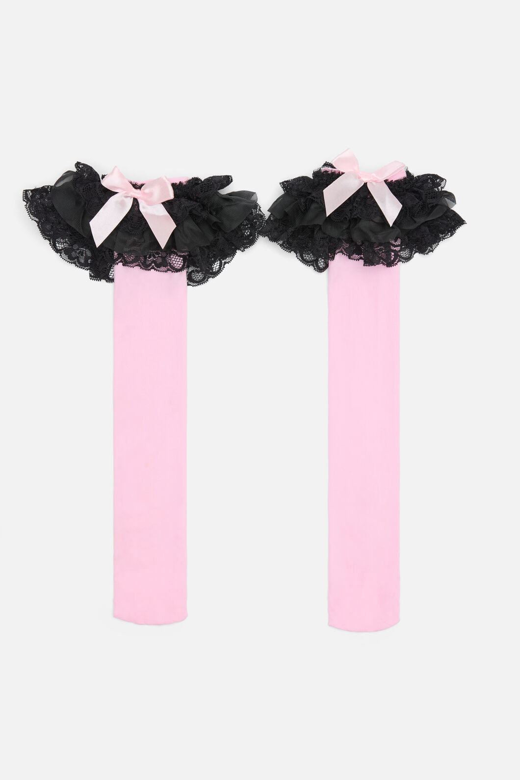Black Friday - Pink Lacey Long Socks - pink