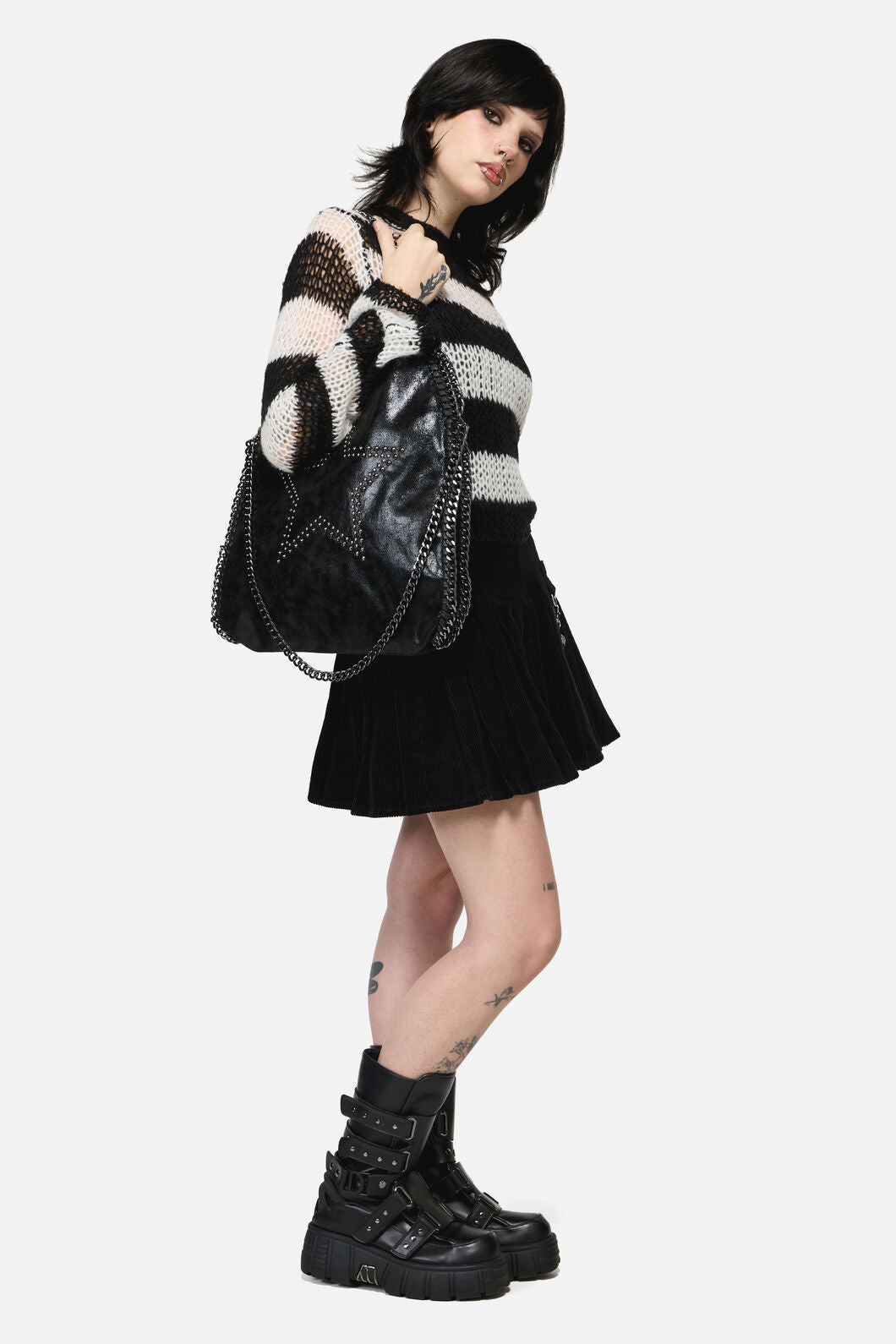 Black Friday - Star & Chain Slouch Bag - black