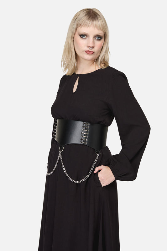Black Friday - Side Ringed Corset Belt - black