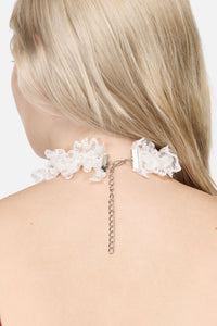 Black Friday - Ruffle Collar Choker - white