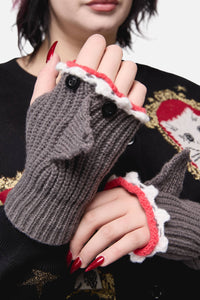 Black Friday - Shark Fingerless Gloves - grey