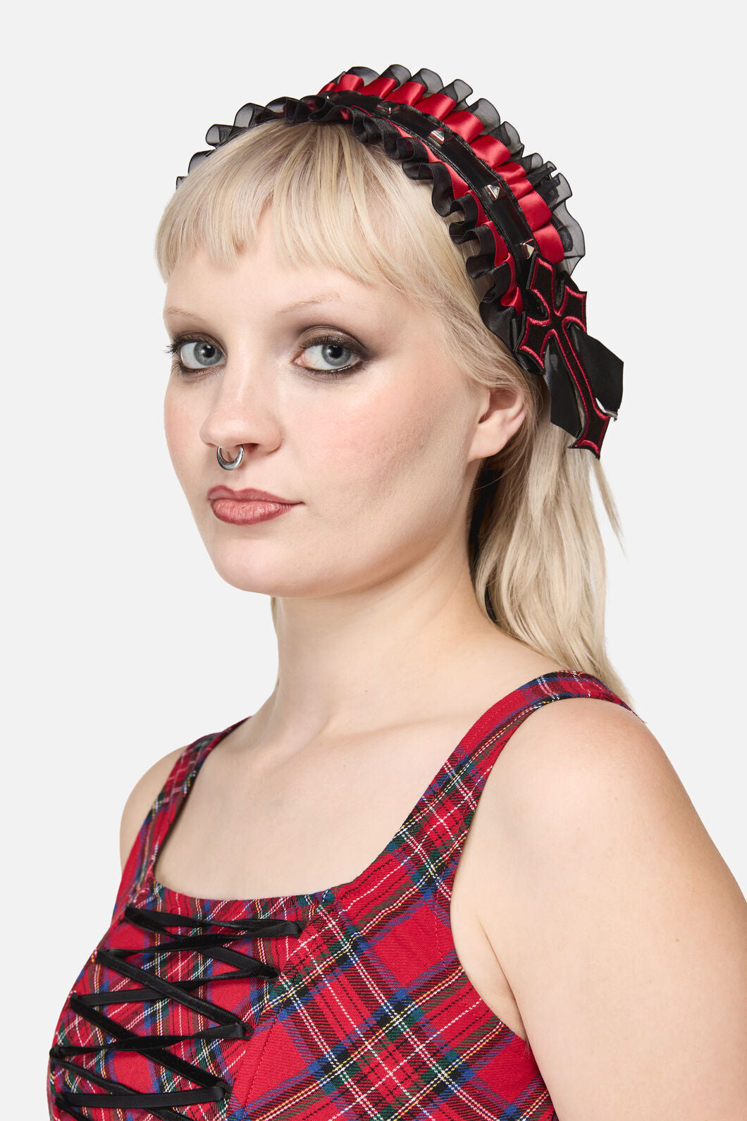Black Friday - Ruffle Edge Tie Up Headband - red