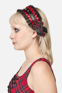 Black Friday - Ruffle Edge Tie Up Headband - red