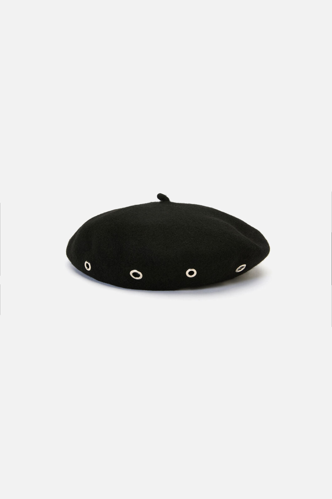 Black Friday - Eyelet Wool Beret - black