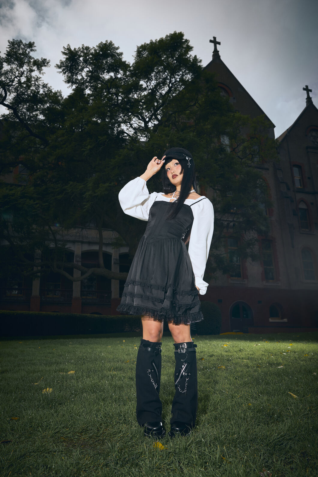 Black Friday - Chain & Zip Strap Leg Warmers - black