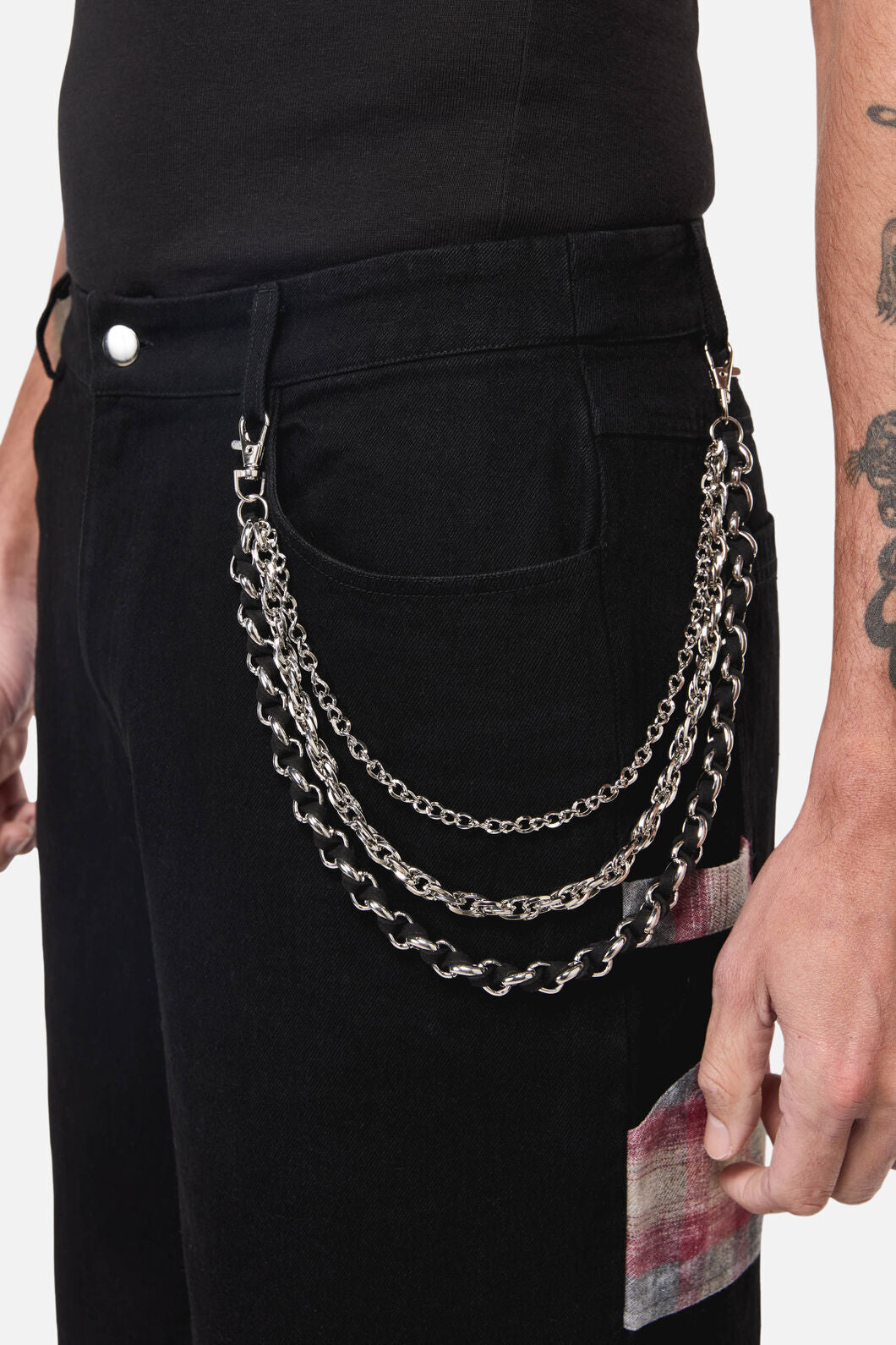 Black Friday - Roped In Pant Chain - silver-black