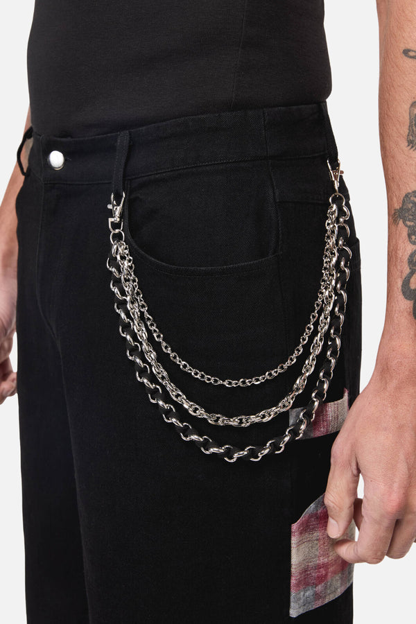 Black Friday - Roped In Pant Chain - silver-black