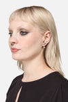 Black Friday - Floral Sword Through Earrings - silver