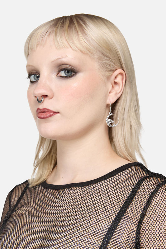 Black Friday - Night Skull Earrings - silver
