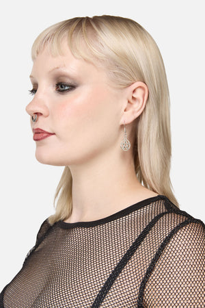 Black Friday - Simple Pentagram Earrings - silver