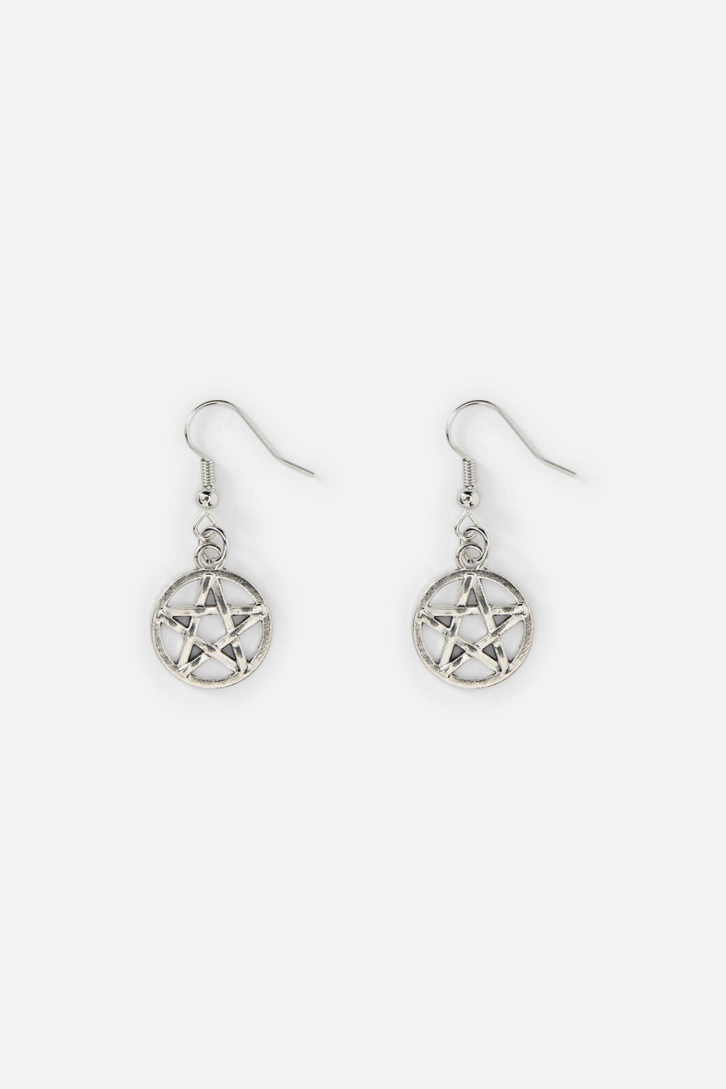 Black Friday - Simple Pentagram Earrings - silver