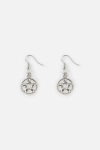 Black Friday - Simple Pentagram Earrings - silver