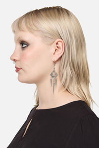 Black Friday - Fleur Gothic Earrings - silver