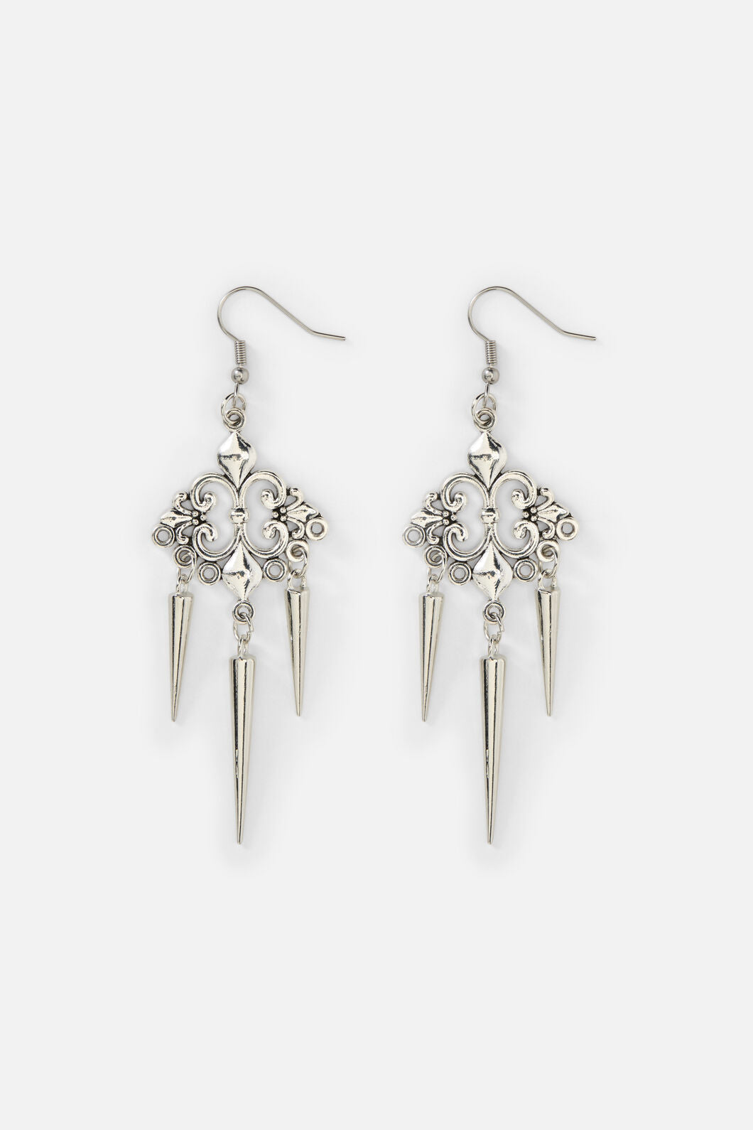 Black Friday - Fleur Gothic Earrings - silver