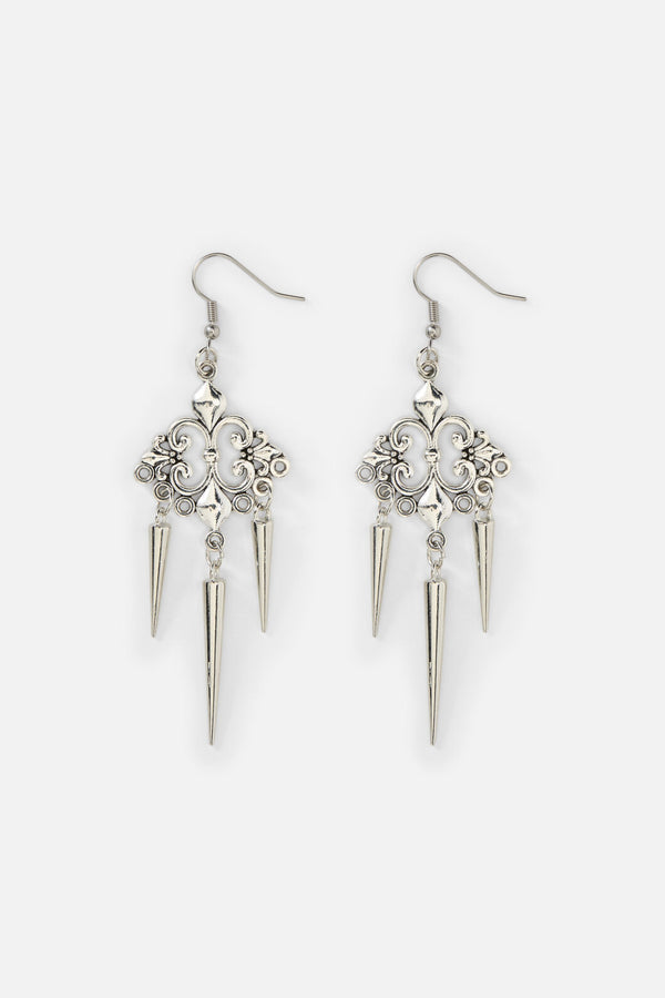 Black Friday - Fleur Gothic Earrings - silver