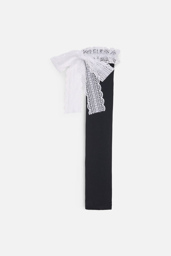 Black Friday - Contrast Lace Long Socks - black